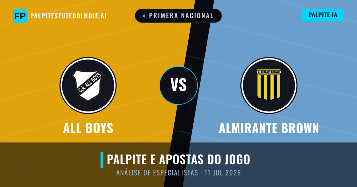 All Boys vs Almirante Brown — prognóstico e prévia do jogo