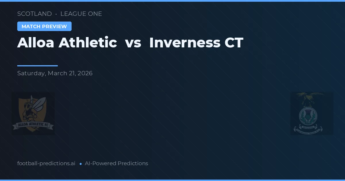 Alloa Athletic vs Inverness Caledonian Thistle — prognóstico e prévia do jogo