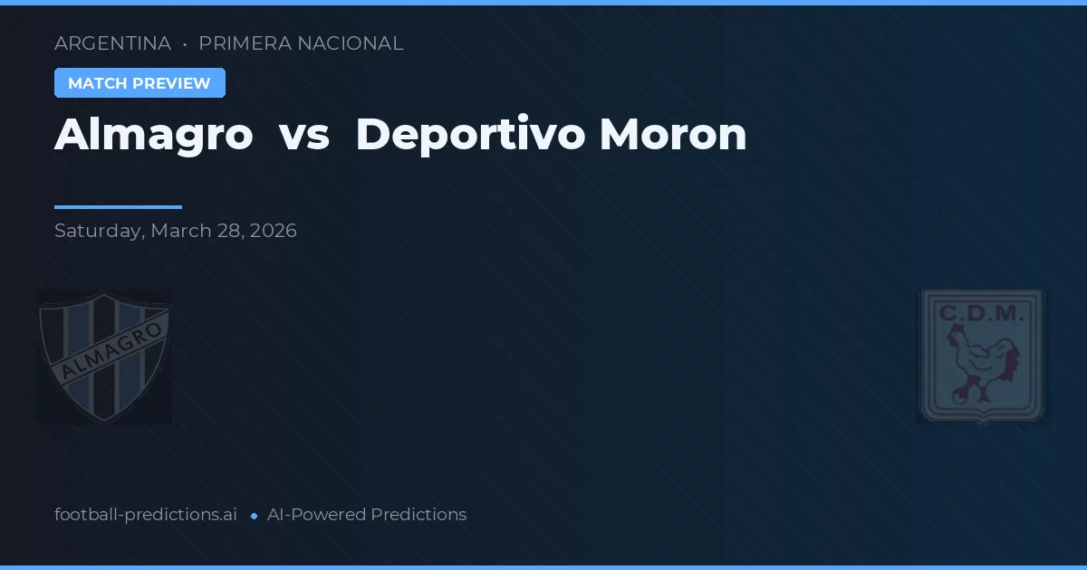 Almagro vs Deportivo Morón — prognóstico e prévia do jogo