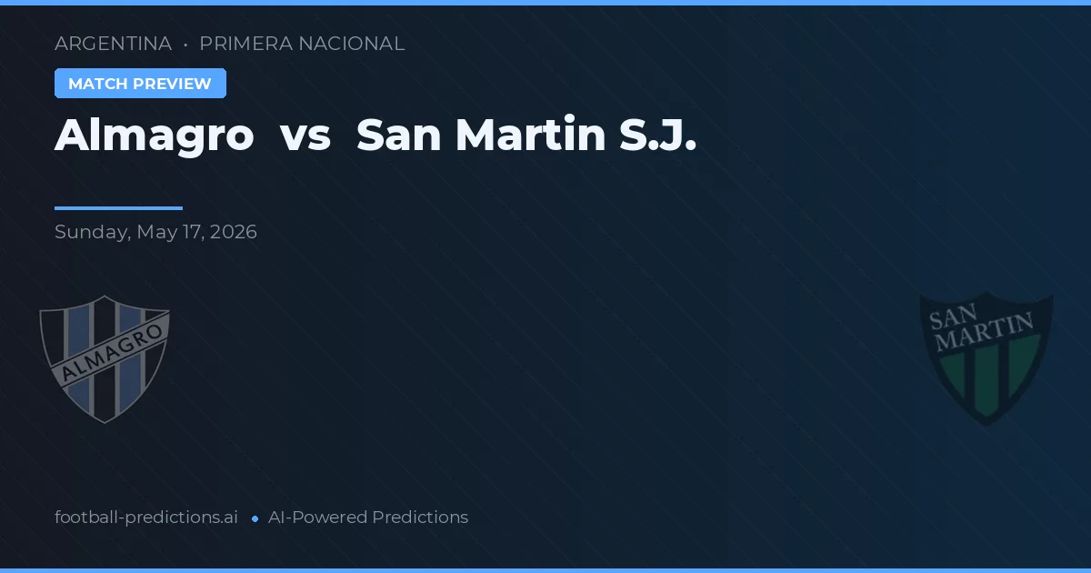 Almagro vs San Martín SJ — prognóstico e prévia do jogo