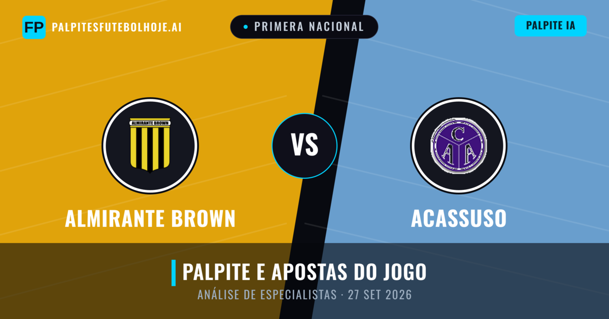 Almirante Brown vs Acassuso — prognóstico e prévia do jogo
