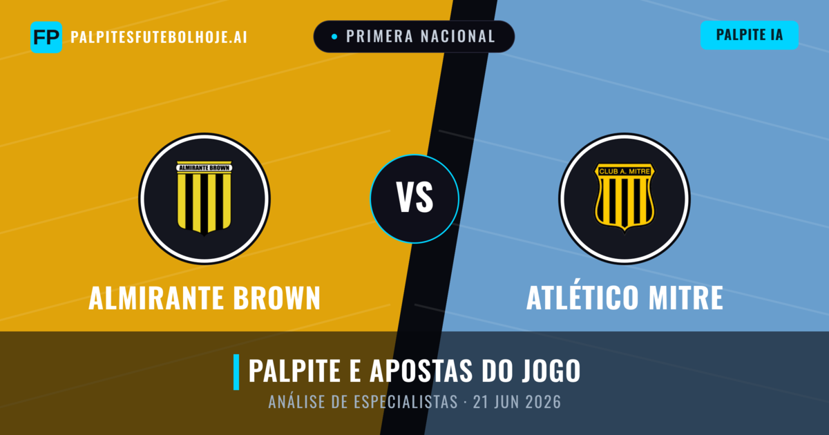 Almirante Brown vs Atlético Mitre — prognóstico e prévia do jogo