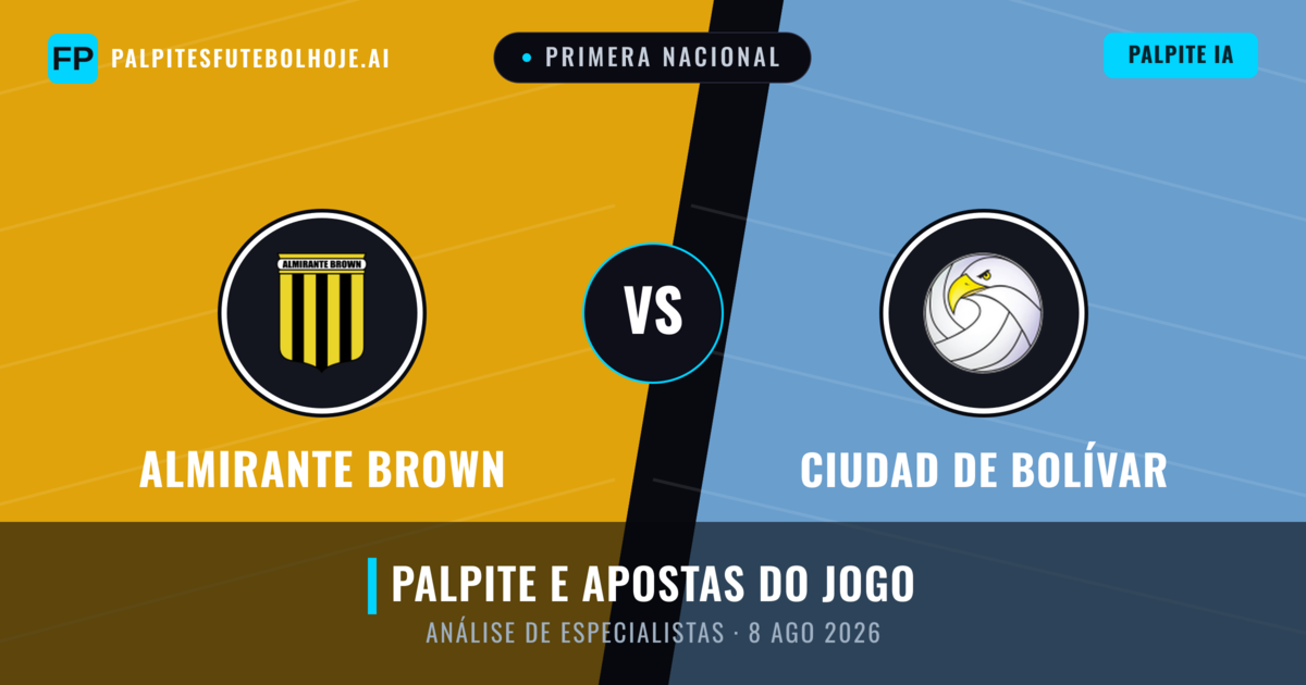 Almirante Brown vs Ciudad de Bolívar — prognóstico e prévia do jogo