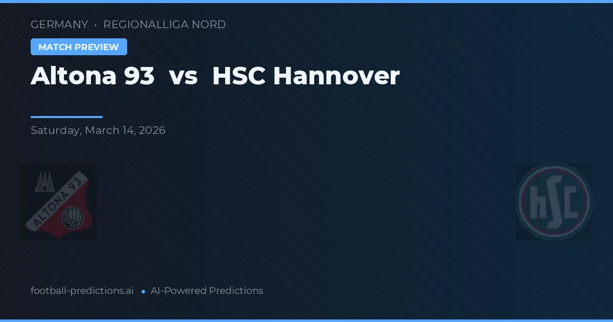 Altona 93 vs HSC Hannover — prognóstico e prévia do jogo