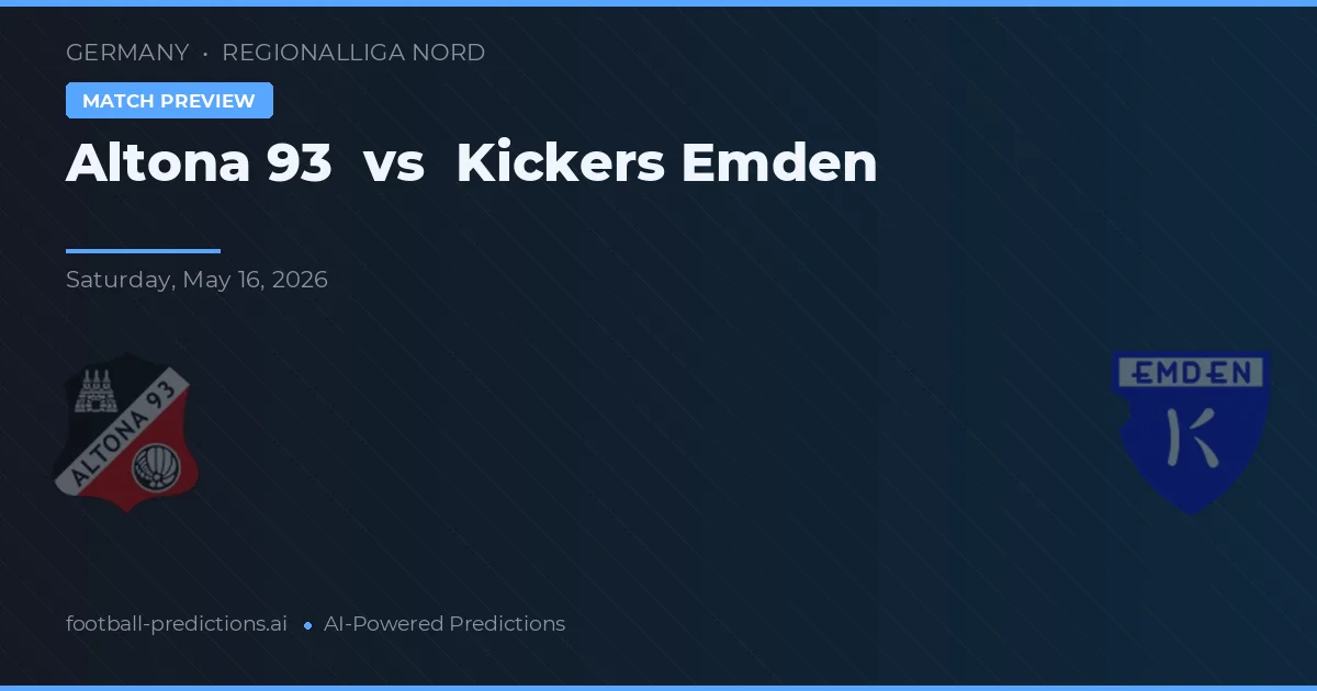 Altona 93 vs Kickers Emden — prognóstico e prévia do jogo