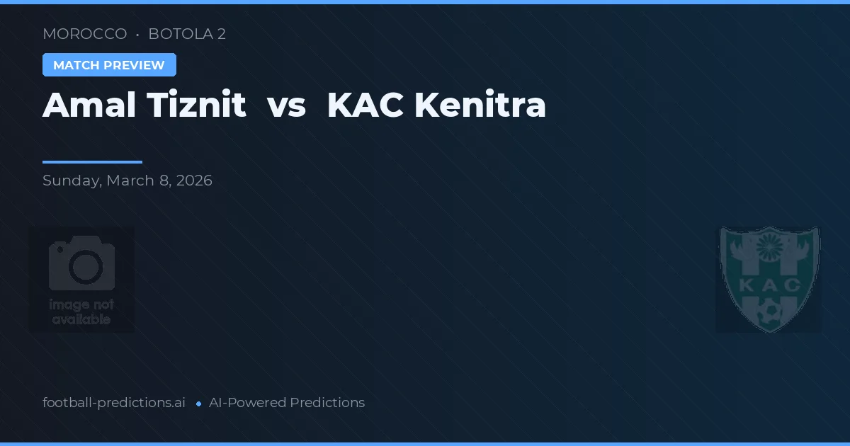 Amal Tiznit vs KAC Kenitra — prognóstico e prévia do jogo