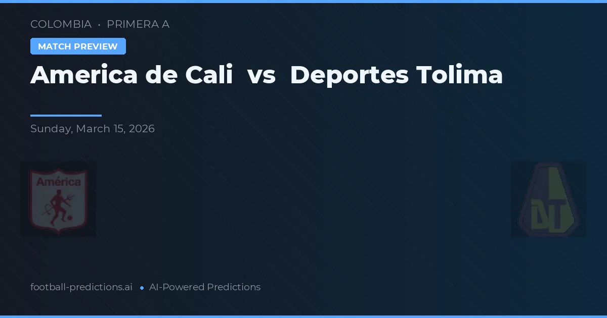 América de Cali vs Deportes Tolima — prognóstico e prévia do jogo