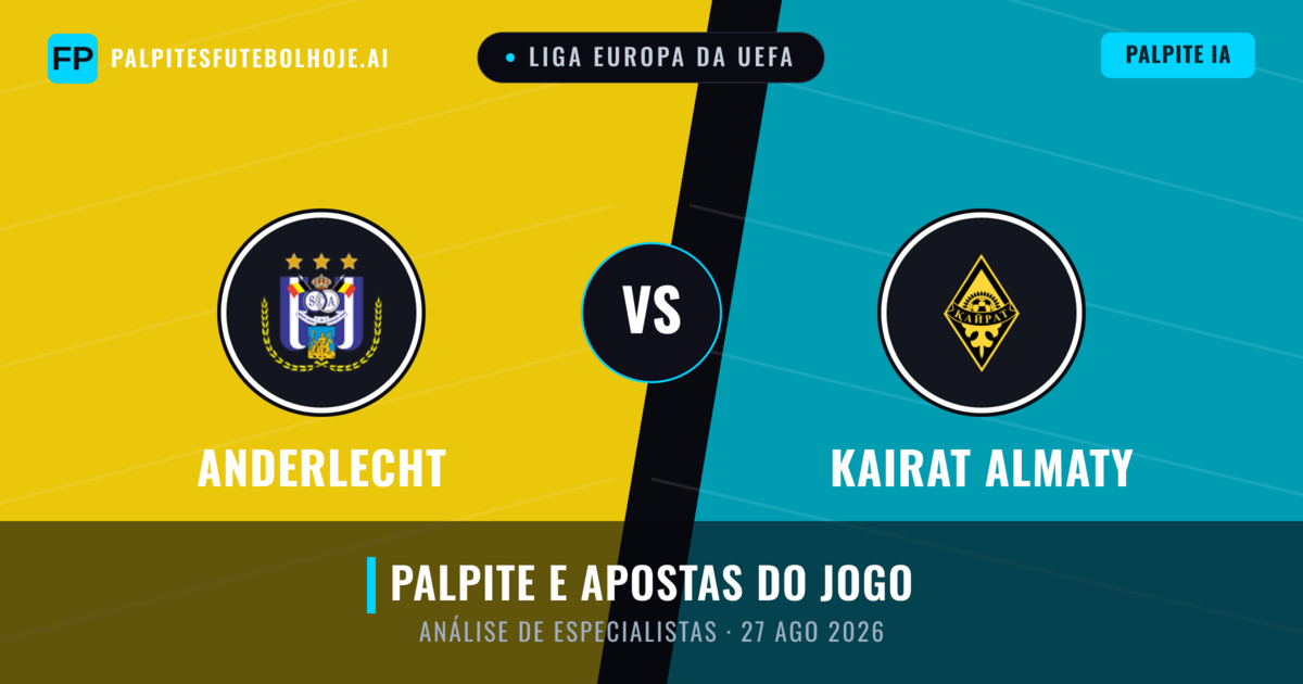 Anderlecht vs Kairat Almaty — prognóstico e prévia do jogo