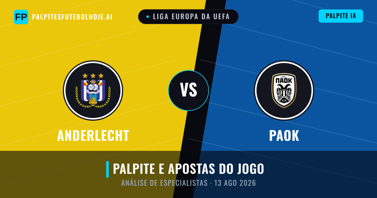 Anderlecht vs PAOK — prognóstico e prévia do jogo