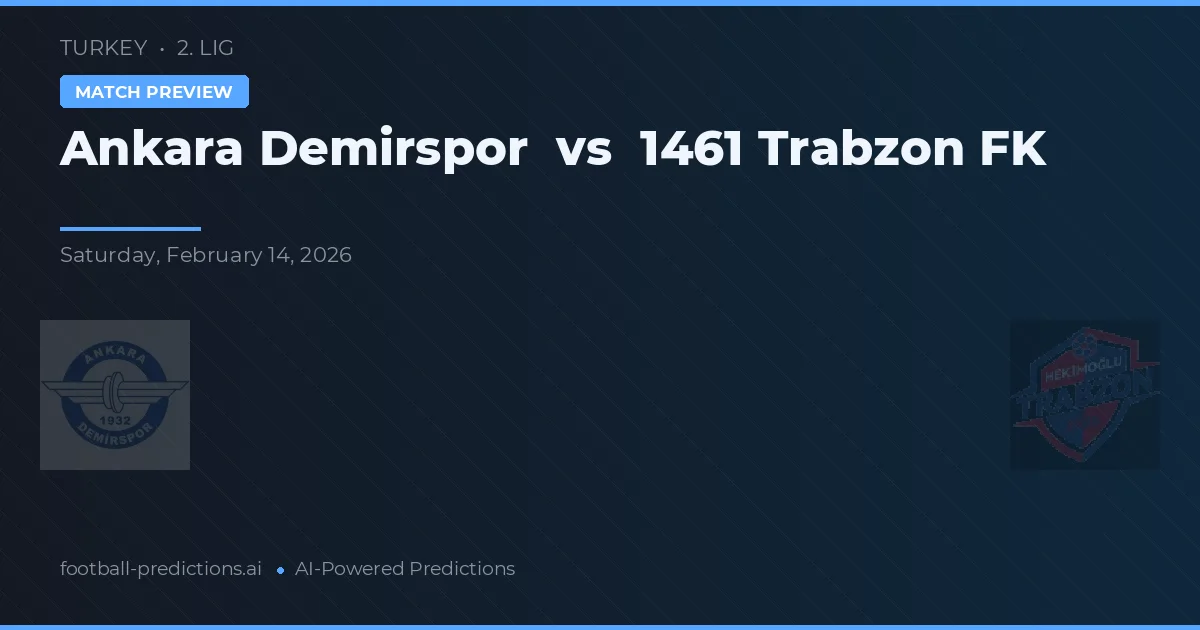 Ankara Demirspor vs 1461 Trabzon FK — prognóstico e prévia do jogo
