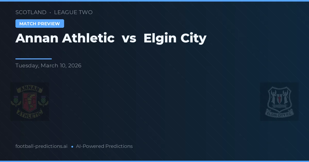 Annandale Athletic vs Elgin City — prognóstico e prévia do jogo
