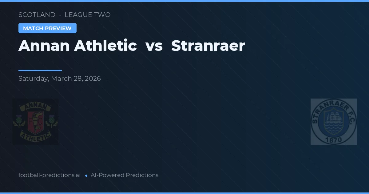 Annandale Athletic vs Stranraer — prognóstico e prévia do jogo