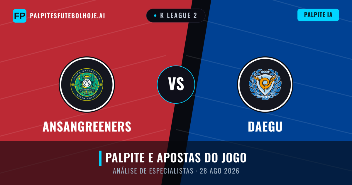 Ansangreeners vs Daegu — prognóstico e prévia do jogo
