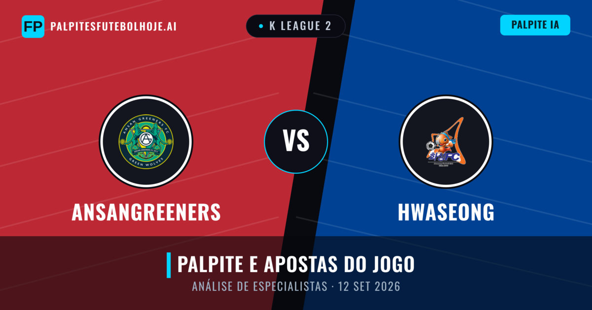 Ansangreeners vs Hwaseong — prognóstico e prévia do jogo
