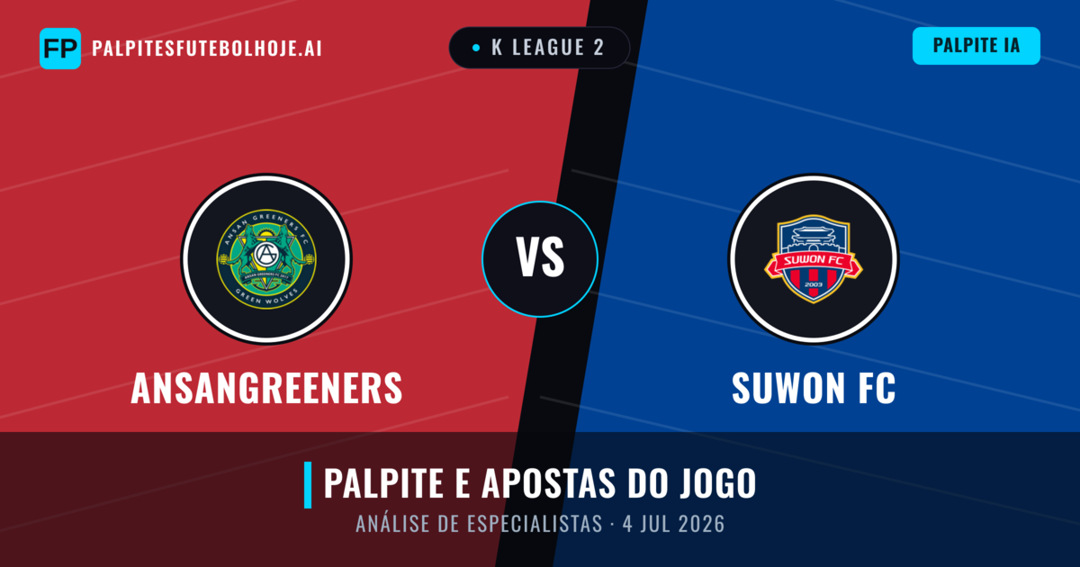 Ansangreeners vs Suwon FC — prognóstico e prévia do jogo