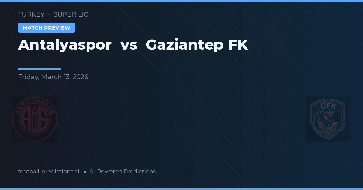 Antalyaspor vs Gaziantep FK — prognóstico e prévia do jogo