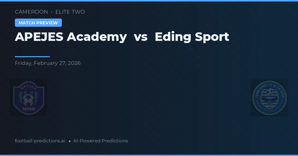 Académie d'APEJES vs Eding Sport — prognóstico e prévia do jogo