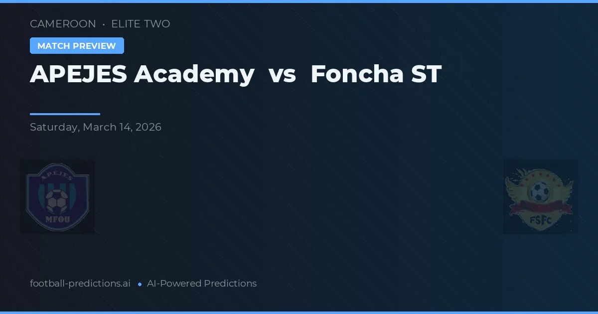 Académie d'APEJES vs Foncha ST — prognóstico e prévia do jogo