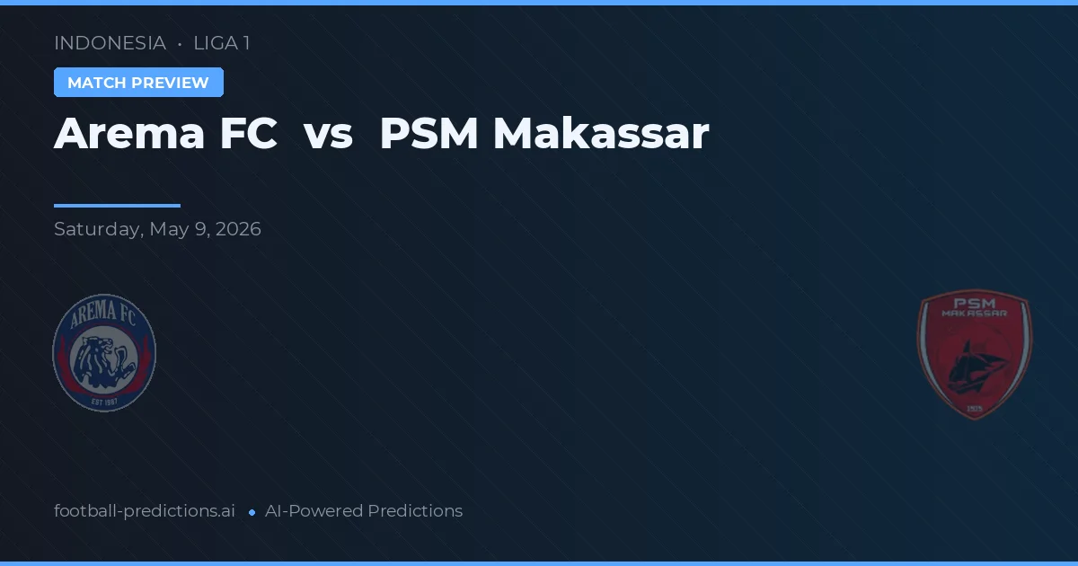 Arema FC vs PSM Makassar — prognóstico e prévia do jogo