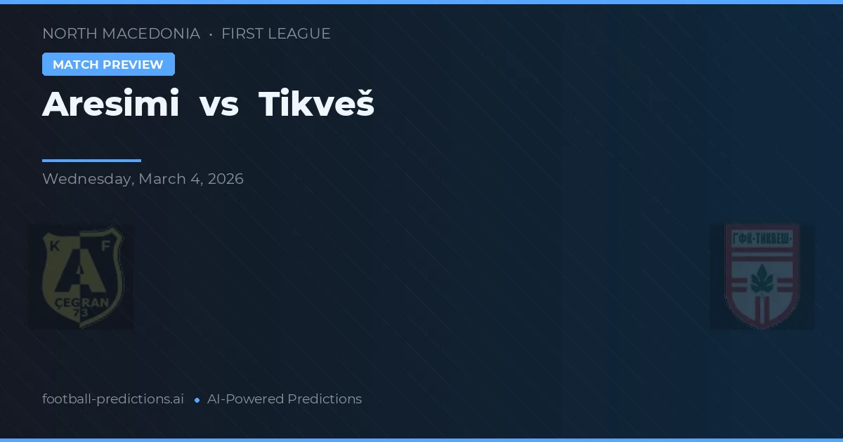 Aresimi vs Tikveš — prognóstico e prévia do jogo