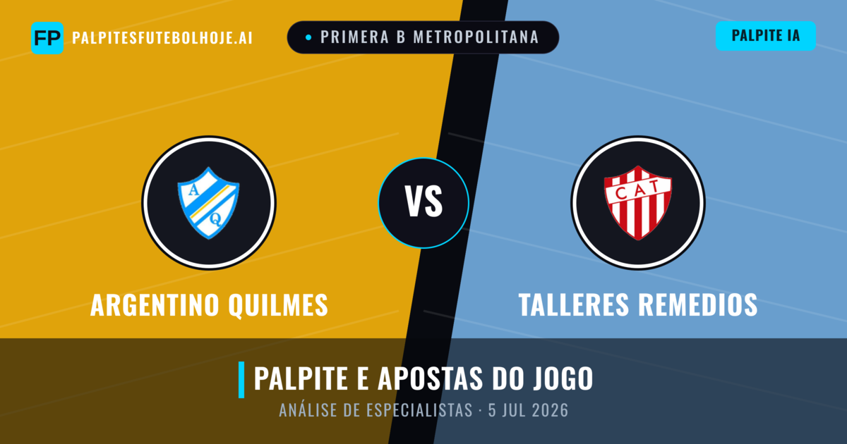 Argentino Quilmes vs Talleres Remedios — prognóstico e prévia do jogo