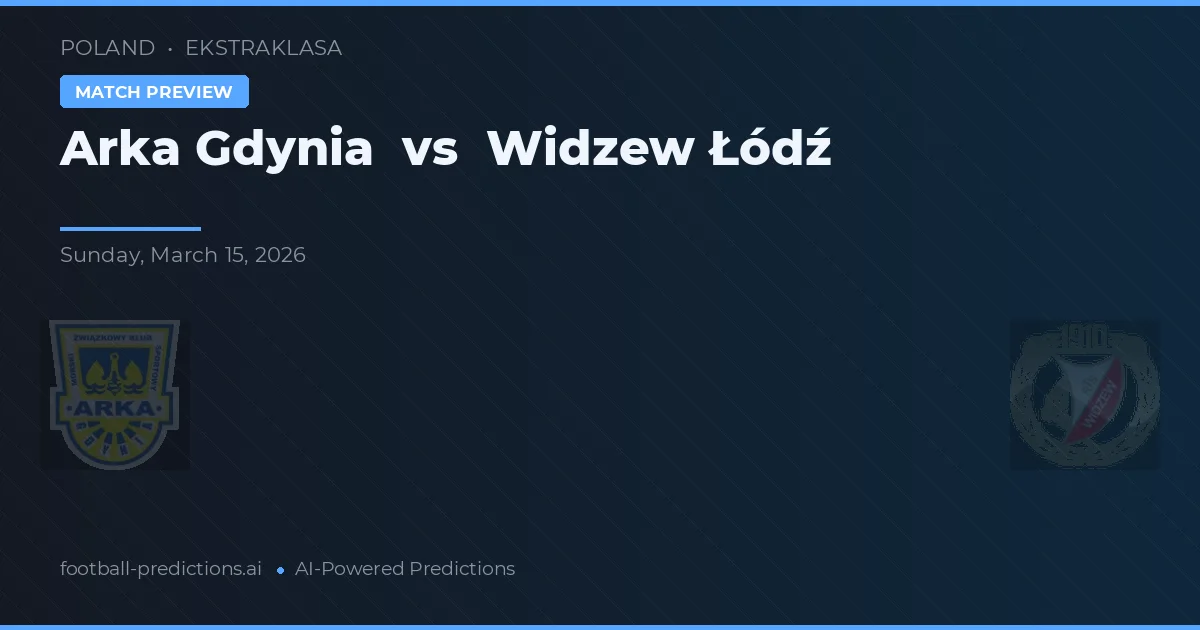 Arka Gdynia vs Widzew Łódź — prognóstico e prévia do jogo