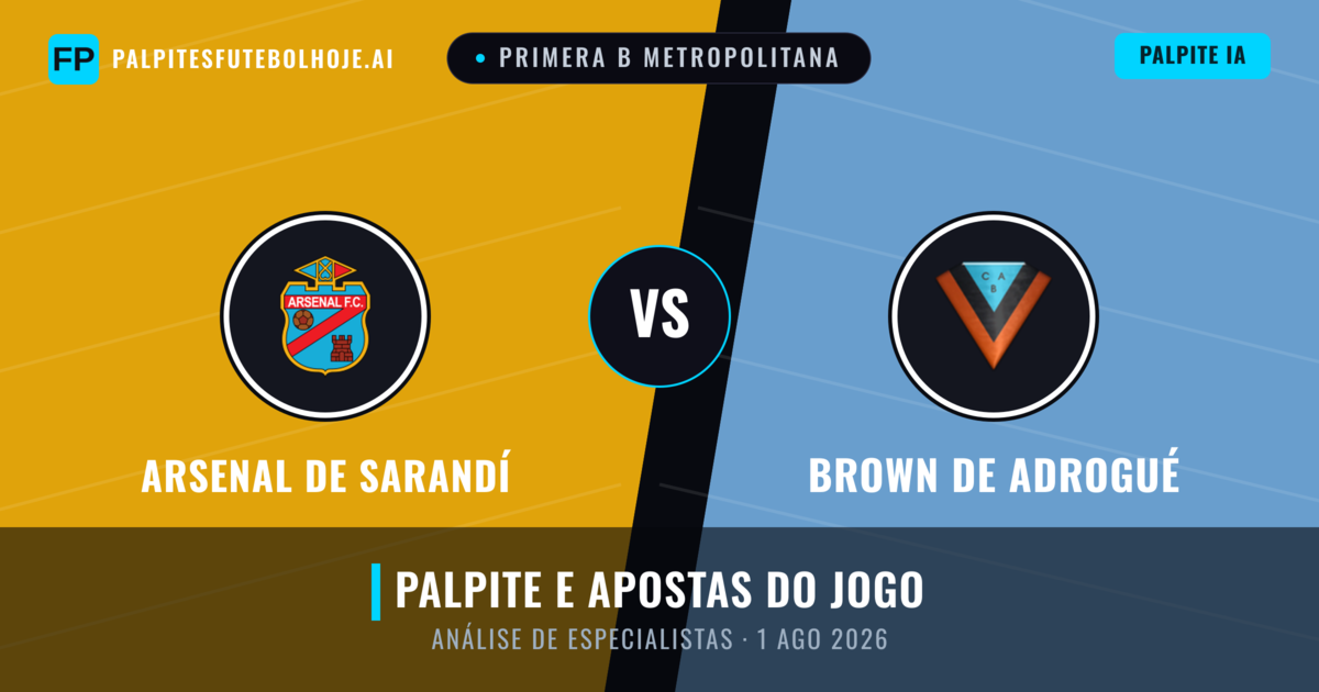 Arsenal de Sarandí vs Brown de Adrogué — prognóstico e prévia do jogo