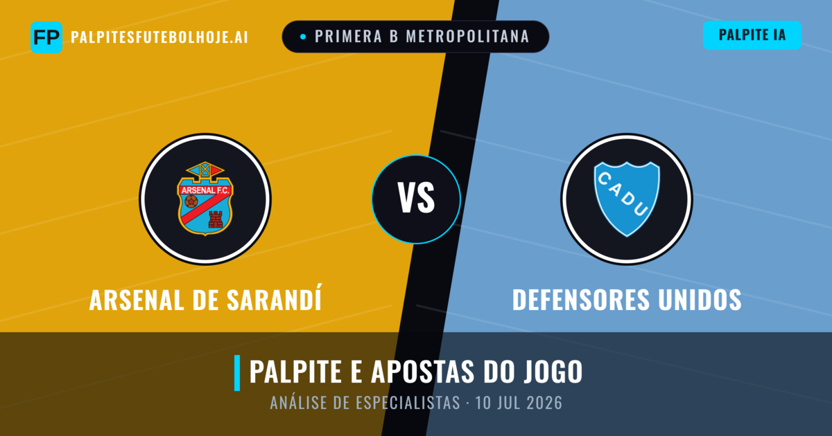 Arsenal de Sarandí vs Defensores Unidos — prognóstico e prévia do jogo