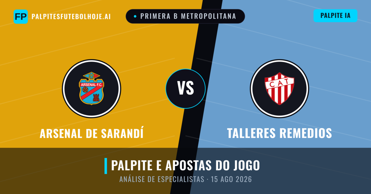 Arsenal de Sarandí vs Talleres Remedios — prognóstico e prévia do jogo