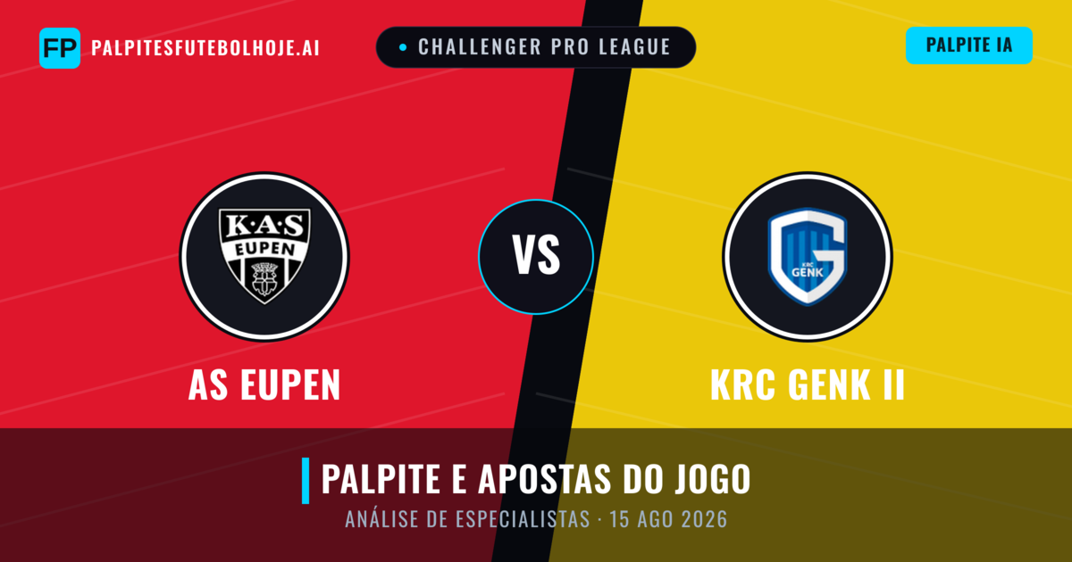 AS Eupen vs KRC Genk II — prognóstico e prévia do jogo
