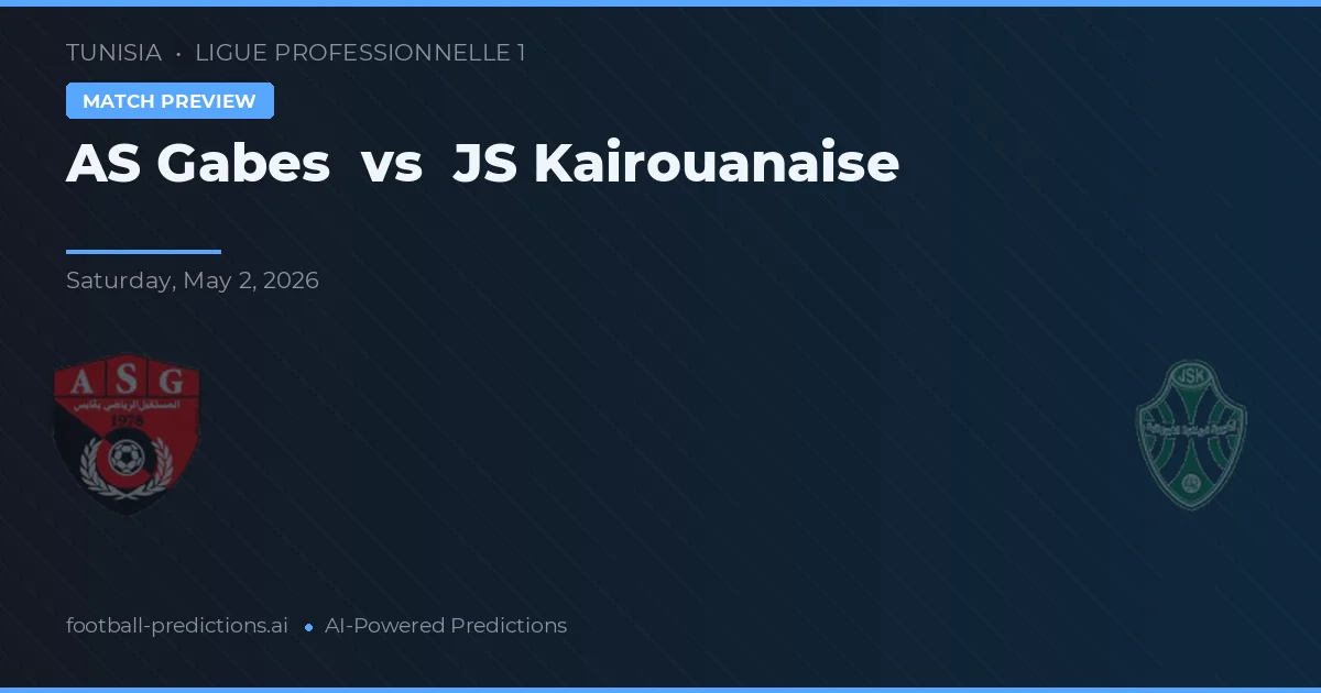 AS Gabès vs JS Kairouanaise — prognóstico e prévia do jogo