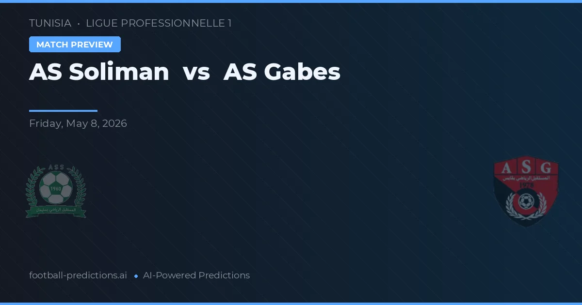 AS Soliman vs AS Gabès — prognóstico e prévia do jogo