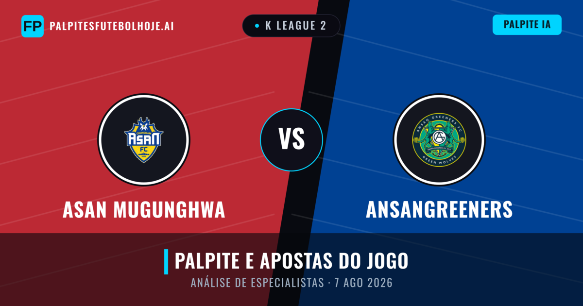 Asan Mugunghwa vs Ansangreeners — prognóstico e prévia do jogo