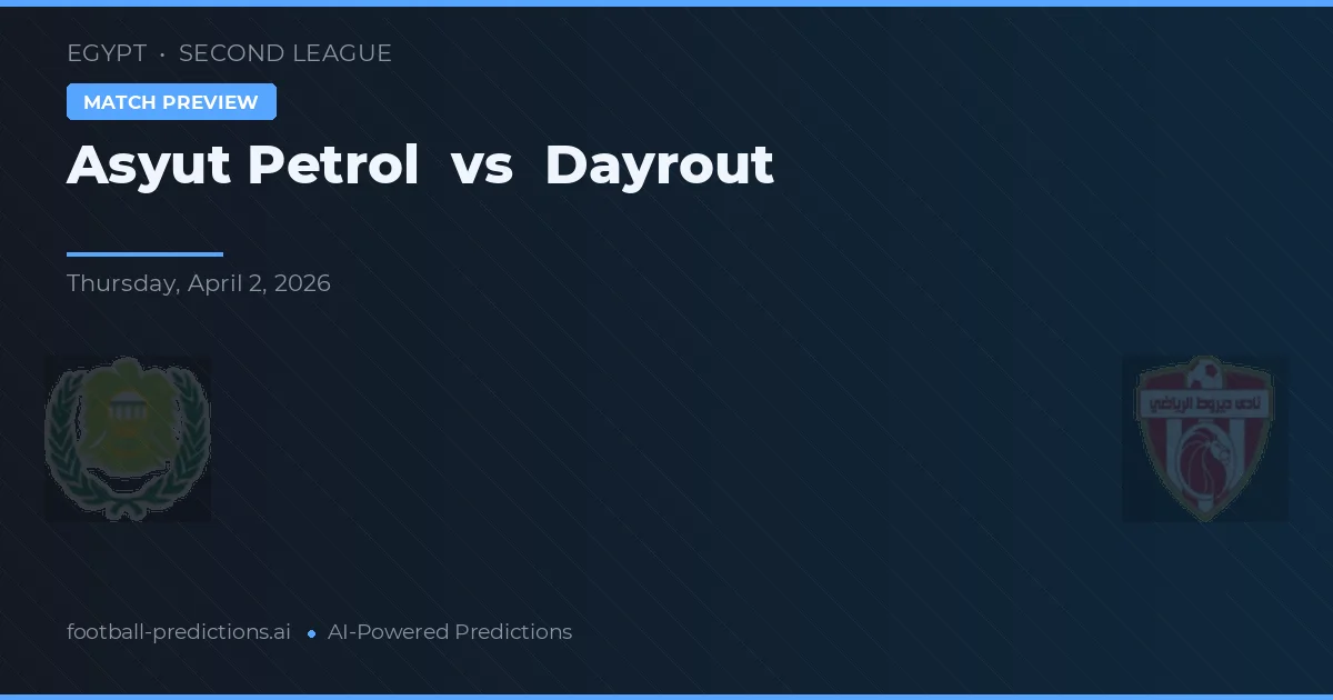 Petro de Asyut vs Dayrout — prognóstico e prévia do jogo