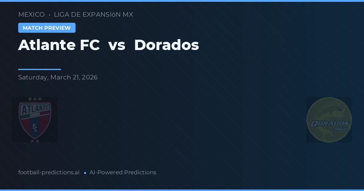 Atlante FC vs Dorados — prognóstico e prévia do jogo