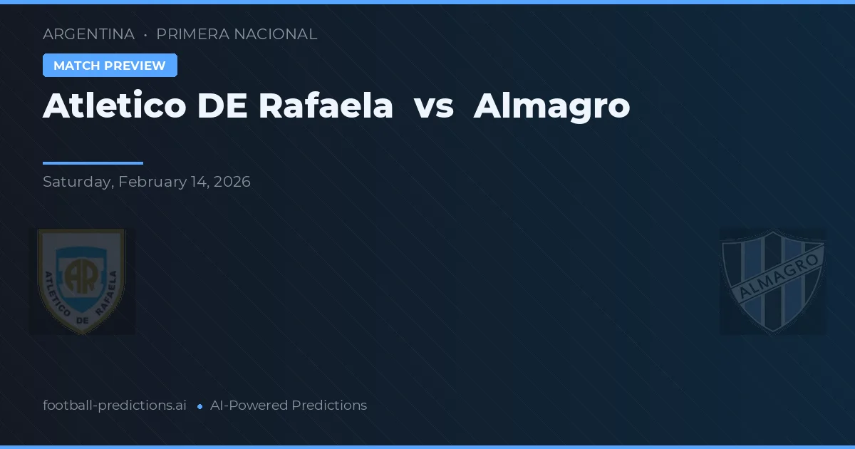 Atlético de Rafaela vs Almagro — prognóstico e prévia do jogo