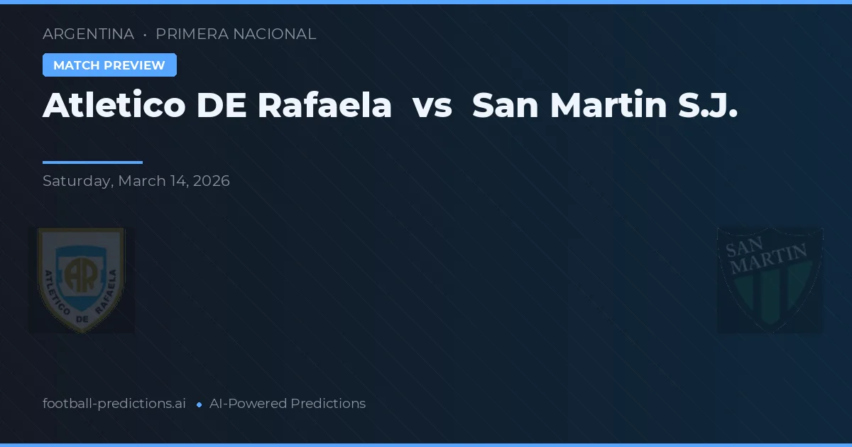 Atlético de Rafaela vs San Martín SJ — prognóstico e prévia do jogo