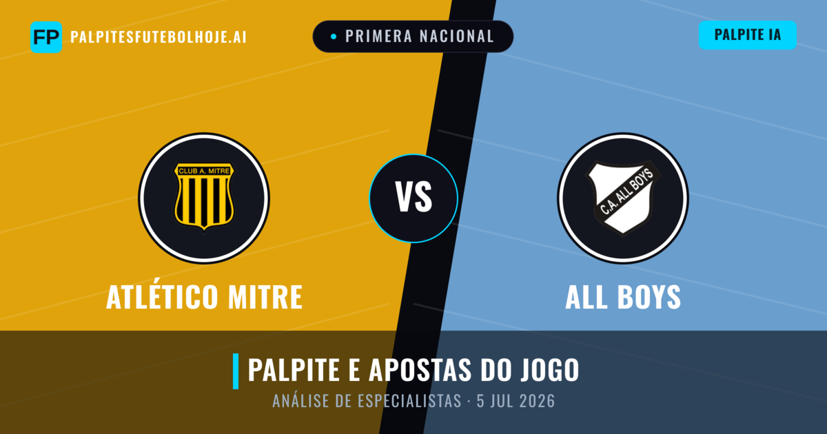 Atlético Mitre vs All Boys — prognóstico e prévia do jogo