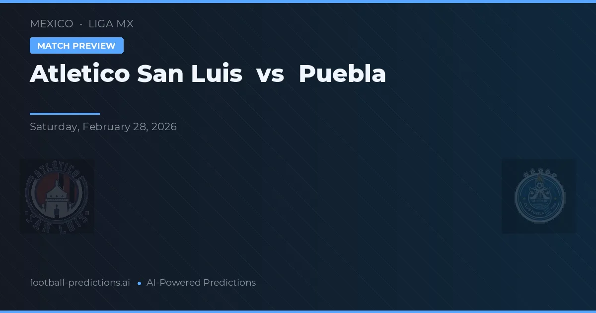 Atlético San Luis vs Puebla — prognóstico e prévia do jogo