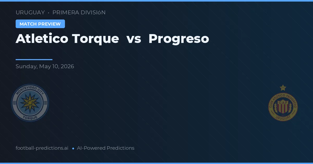 Club Atlético Torque vs Progreso — prognóstico e prévia do jogo