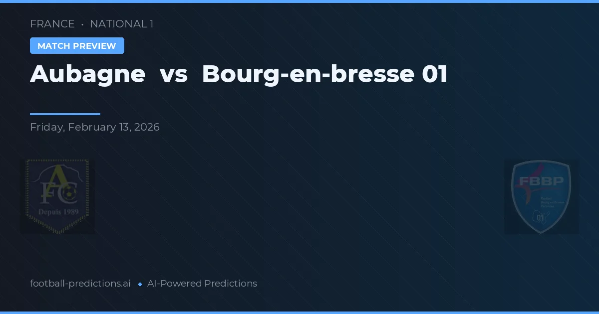 Aubagne vs Bourg-en-Bresse 01 — prognóstico e prévia do jogo