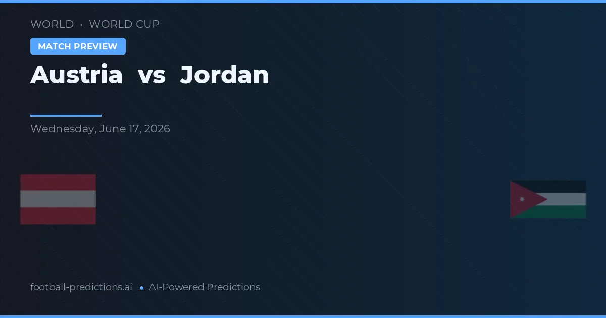 Áustria vs Jordânia — prognóstico e prévia do jogo