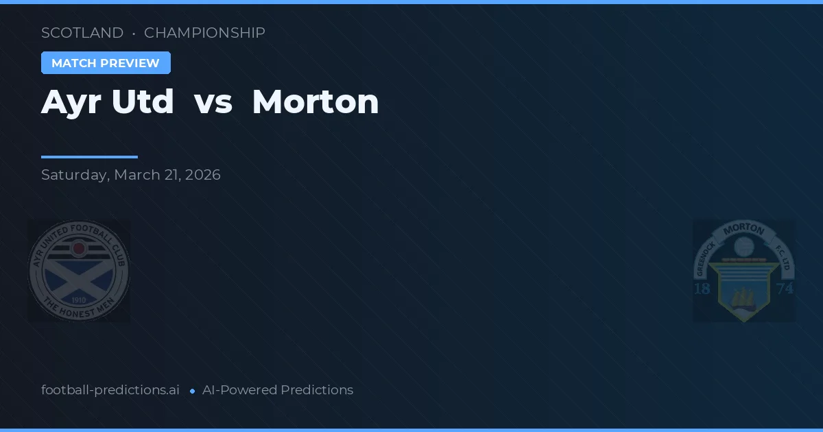 Ayr United vs Morton — prognóstico e prévia do jogo