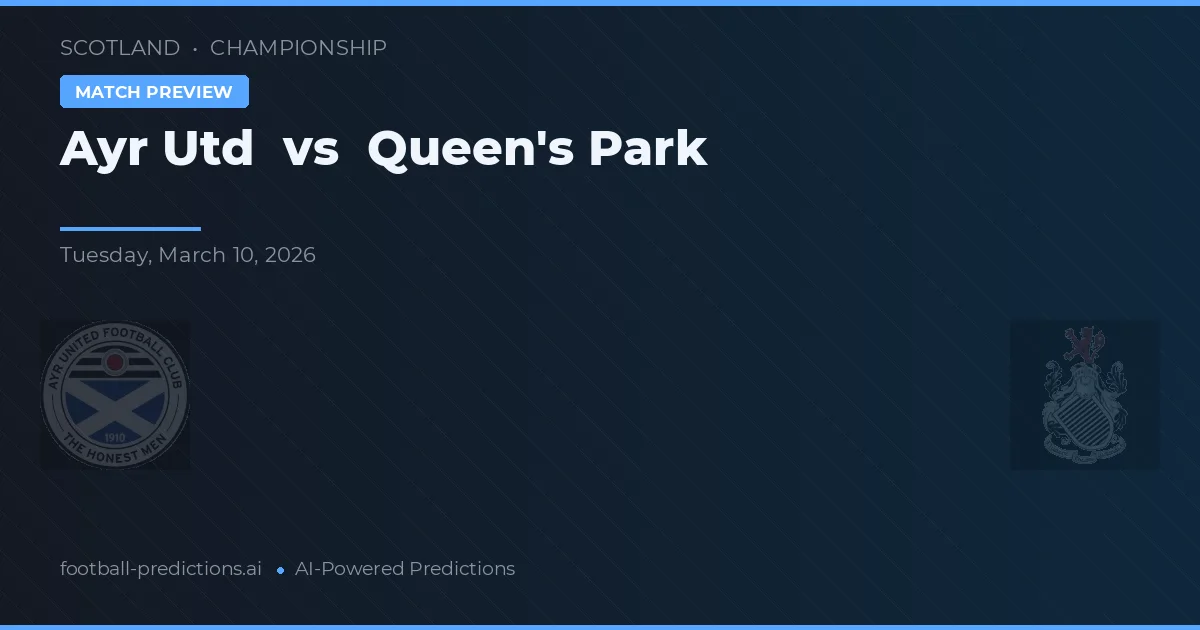 Ayr United vs Queen's Park — prognóstico e prévia do jogo