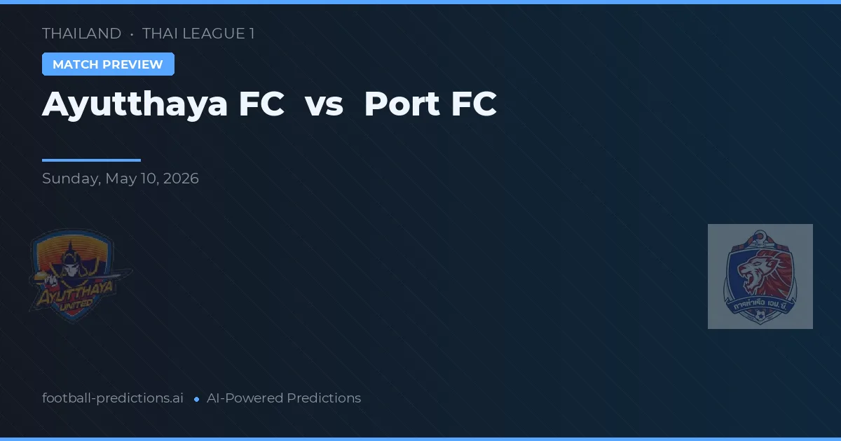 Ayutthaya FC vs Port FC — prognóstico e prévia do jogo
