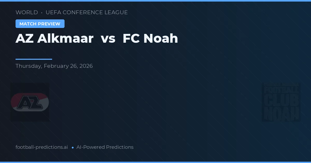 AZ Alkmaar vs FC Noah — prognóstico e prévia do jogo