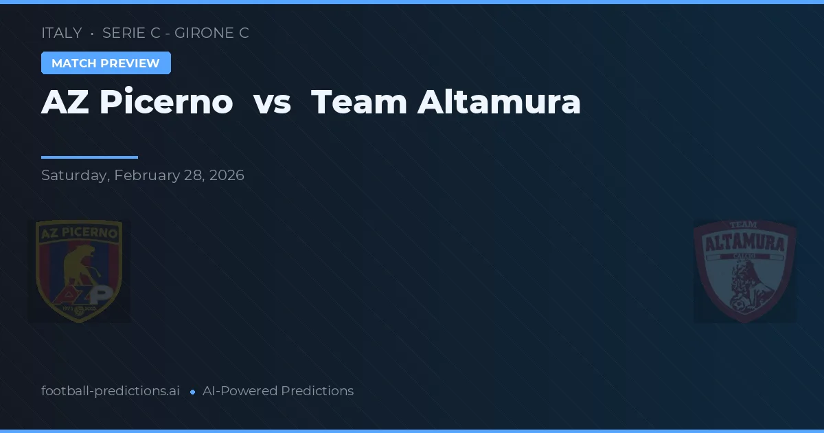 AZ Picerno vs Team Altamura — prognóstico e prévia do jogo