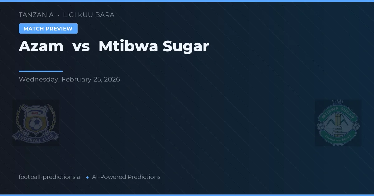 Azam vs Mtibwa Sugar — prognóstico e prévia do jogo