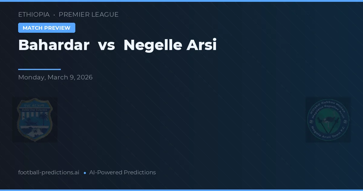 Bahardar vs Negelle Arsi — prognóstico e prévia do jogo