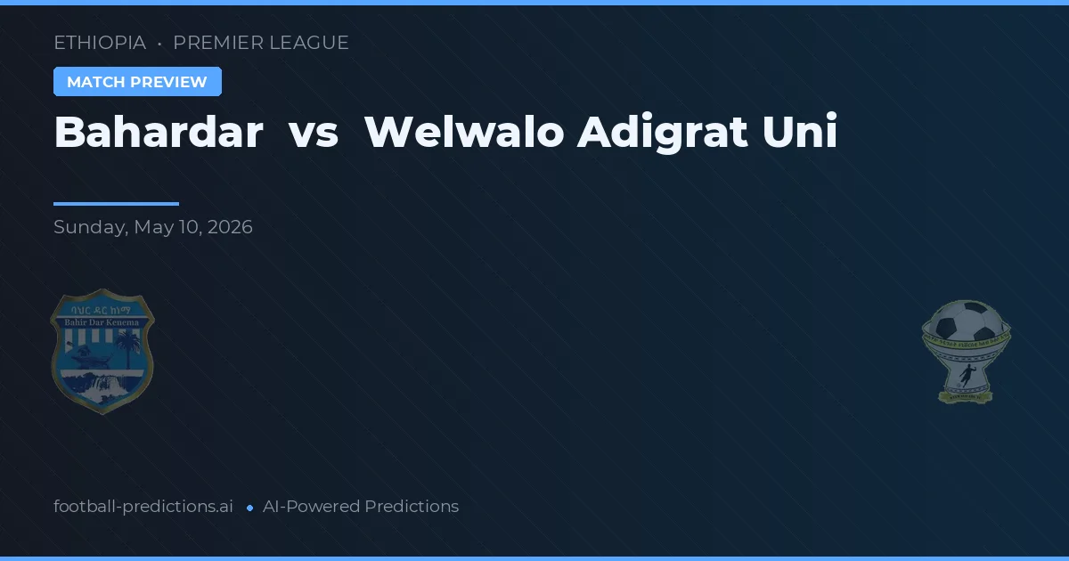 Bahardar vs Welwalo Adigrat Uni — prognóstico e prévia do jogo